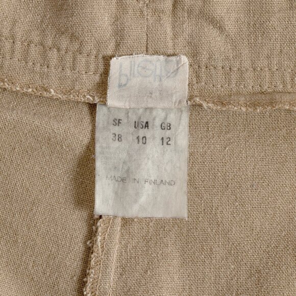 Piretta (Finland) 70s Vintage Canvas Weave Cotton Linen Pleated Pantalon… - Picture 7 of 7